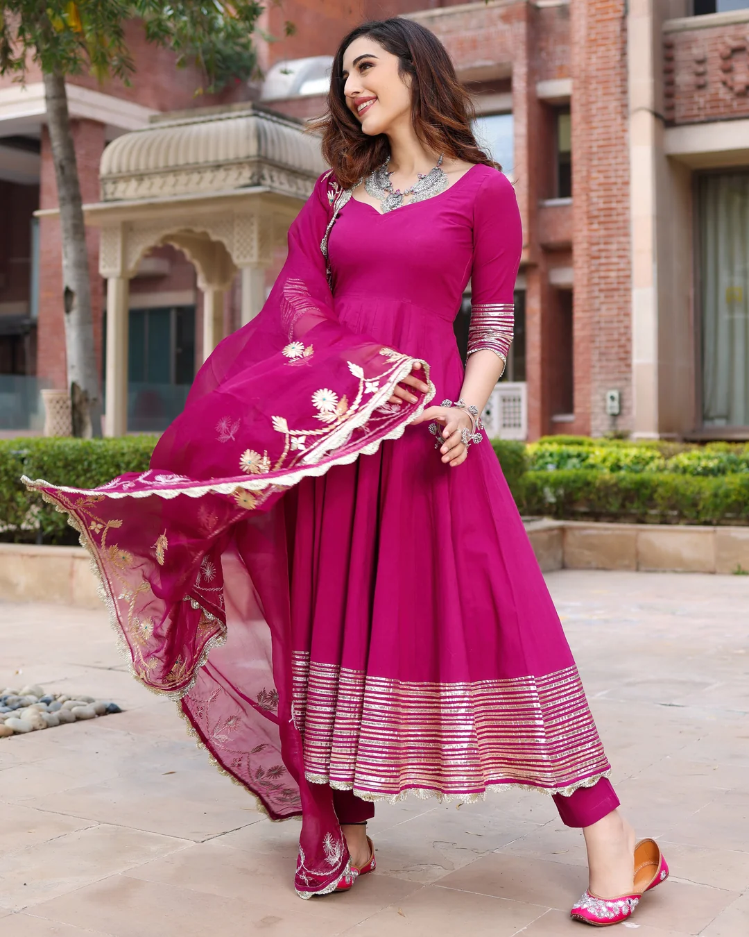 Sage Floral Angrakha Set